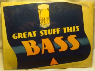 Vintage Advertising Sign Celluloid Bass Ale Beer 10in X 7 1/4in
