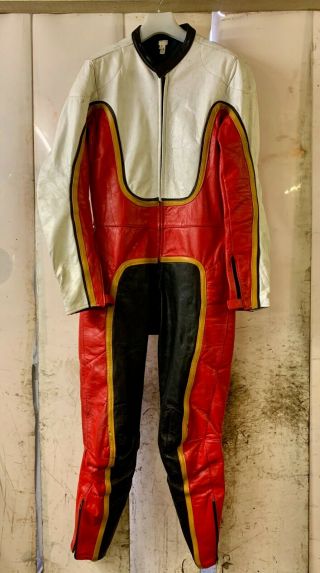 Vintage Tt Leathers.  Barry Sheene / Heron Suzuki.  Race Flat Track Gsxr 750 1000