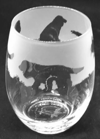 Cocker Spaniel Frieze Boxed 36cl Crystal Stemless Wine / Water Glass