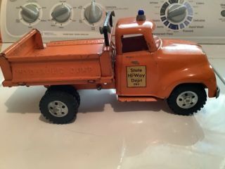 1956 Tonka Toys State Hi - Way Dept.  Hydraulic Dump Toy Truck 13 1/2 In.  Long Vtg