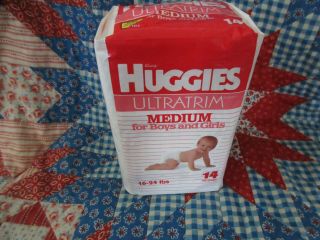 Vintage Diapers Medium Huggies For Boys And Girls Pack Of 14