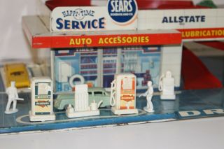 Vintage Marx Sears Roebuck Allstate Happi Time Tin Litho Service Station Playset 3