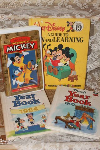 Mickey Mouse 3 Books Set & The Spirit Of Mickey Vhs Tape