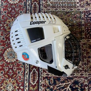 Vintage White Cooper Xl7 Sr Hockey Helmet & Xl7 - Fg Face Guard - Xl