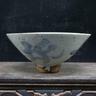 Chinese Blue And White Porcelain Ming " 福如东海 " Hat Shape Bowl 4.  76 Inch