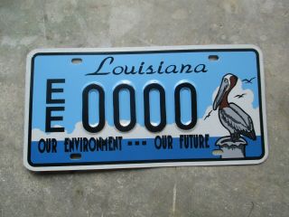 Louisiana Our Environment.  Our Future Pelican Sample License Plate 0000