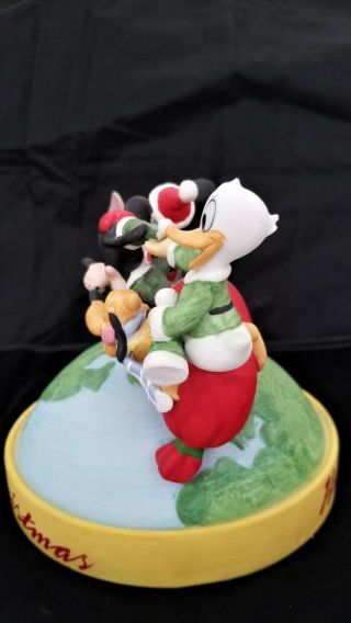 Disney 1991 Christmas Figurine Mickey,  Goofy Dumbo Sleigh Ride Parks Exclusive 2
