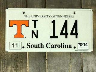 University Of Tennessee Volunteers Alumni License Plate From South Carolina Sec