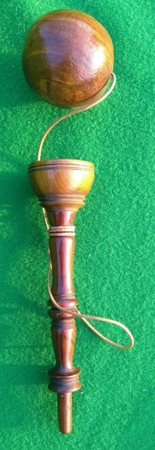 Victorian Turned Wooden Bilboquet Cup And Ball Game [mahogany?]