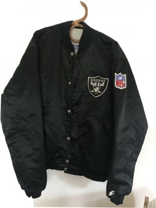 Oakland Raiders 80s - 90s Starter Bomber Jacket Vintage Retro Size Xl
