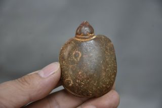 6 Cm China Hongshan Culture Meteorite Jade Carved Longevity Small Turtle Pendant