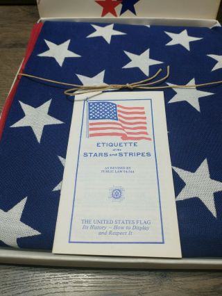 Vintage 50 Star DETTRA 100 Cotton HI,  - FLI AMERICAN Flag USA 3 ' X5 ' 2