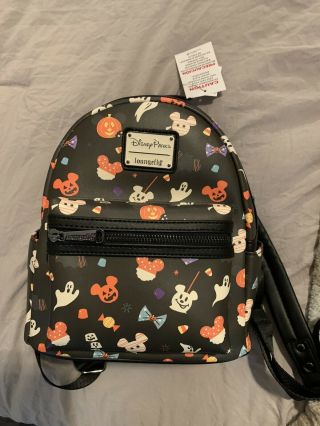 Loungefly Disney Mickey Mouse Halloween Snacks Mini Backpack