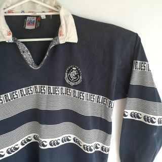 Vintage Carlton Blues Afl Jersey Canterbury Size L Long Sleeve Made In Aus