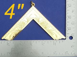 Masonic Worshipful Master 4 " Extra Large Collar Jewel Gold Plated Double Sided