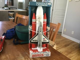 Vintage Nasa Space Shuttle Launch Toy Box Plastic Rare