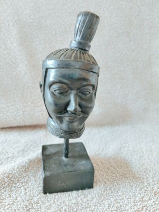 Vintage Wooden Carved Bust/head On Stand,  Tribal Gent