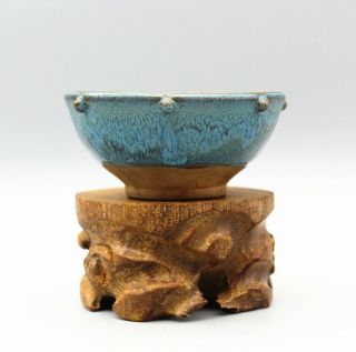 Chinese Song Jun Kiln Porcelain Blue Glaze Gongfu Teabowl Bowl