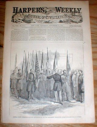 1864 Illustrated Civil War Newspaper W Engraving & Text General George A Custer