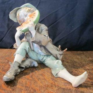Vintage G.  Cappe Capodimonte Porcelain Melon Boy Figure