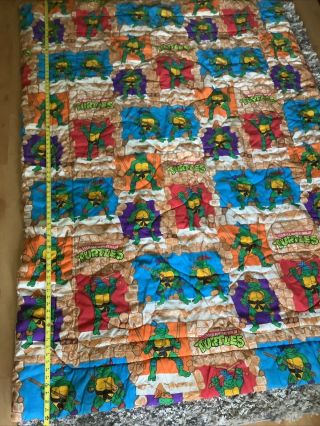 Vintage 1988 Teenage Mutant Ninja Turtles Tmnt Comforter Blanket Twin 84” X 60”