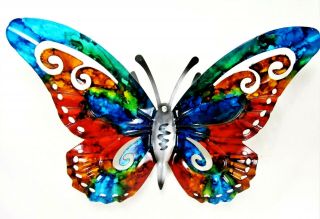 Butterfly Hand Sculpted And Painted Metal Wall Art Home Decor