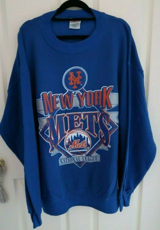 York Mets Vintage Blue Long Sleeve Jumper Rare 1990 