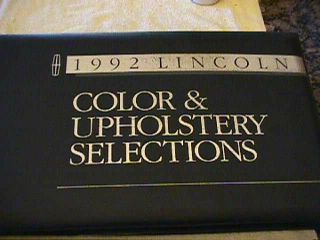 Scarce 1992 Lincoln Dealer Color And Upholstery Showroom Album