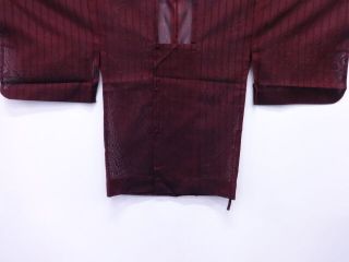 Vintage Japanese Kimono / Antique Michiyuki Coat For Summer / Stripes / Silk