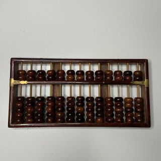 Vintage Lotus Flower Brand Chinese Abacus 94 Beads Counting Math Wood Calculator