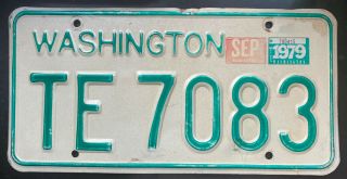 1979 - 1980 Ta - Tz Series Washington Truck License Plate Single.  Te 7083 Yom Legal