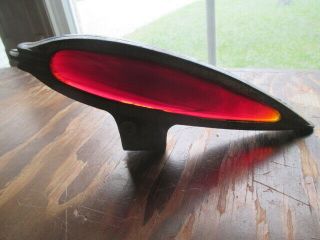 Vintage Red Glass Fish Shape Hood Ornament? Rat Hot Rod Collectible Car Part