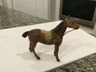 Vintage Painted Cast Metal Horse Figure Made In Germany