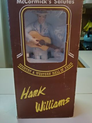 Vtg.  Mccormick Distilling Co.  Hank Williams Sr.  W/ Music Box Decanter,  Box