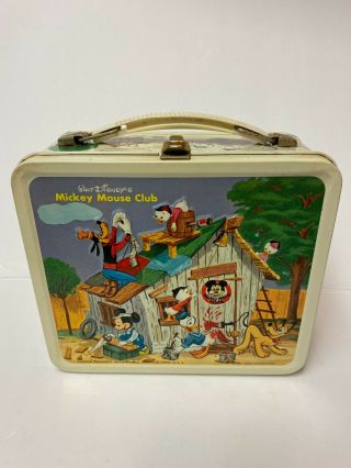Vintage Walt Disney’s Mickey Mouse Club Aladdin Metal Lunch Box Pail School