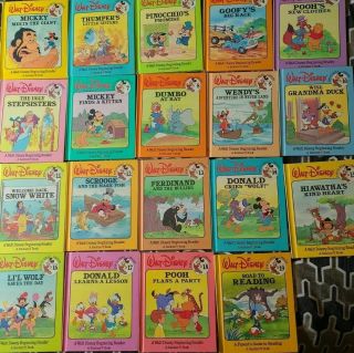 Walt Disney Fun - To - Read Library Complete Set 1 - 19 Vintage 1986 Bantam Books