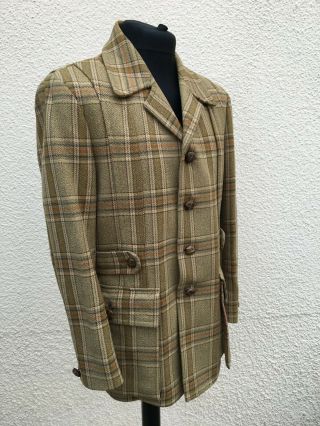 Vintage English Bladen Supasax Tweed Wool Shooting Hacking Jacket 42 " Chest