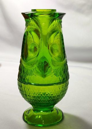 Vintage Viking Glass Green OWL Fairy Courting Candle Lamp Tea light 2