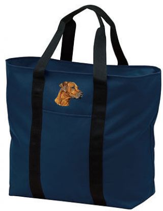 Rhodesian Ridgeback Embroidered Tote Bag Any Color