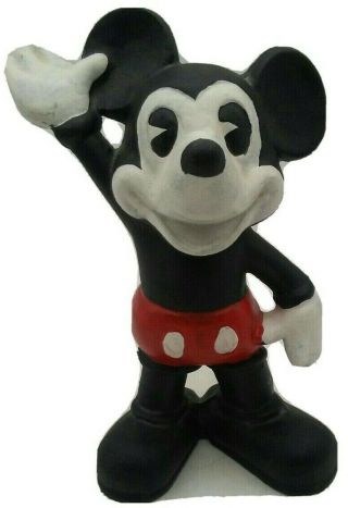 Vintage Mickey Mouse Coin Bank Heavy Cast Iron 9 " Tall Doorstop,  Screws Together