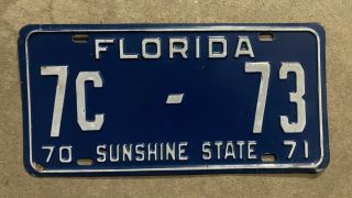 1970 Florida License Plate 1971 7c - 73 Orange County Yom Dmv Daytona Ford Chevy
