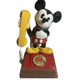 1976 Mickey Mouse Rotary Dial Telephone Walt Disney Disneyland Phone
