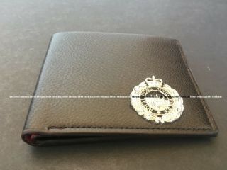 Royal Hong Kong Police Bi - Fold Leather Wallet With P.  T.  U.  Silver Badge,  Brown