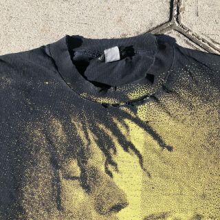 Vintage 90s Bob Marley All Over Print Rap Tee T Shirt Sz XXL Reggae Babylon Weed 3