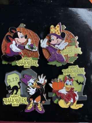 Walt Disney World Happy Halloween 2010 Halloween Party 4 Pin Set Le1500