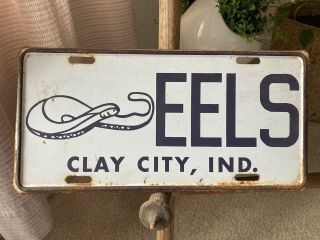 Vintage Clay City High School Eels Indiana Booster License Plate Sign