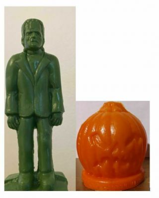 Mold - A - Rama Standing Frankenstein Statue & Angry Pumpkin Universal Studios Toys