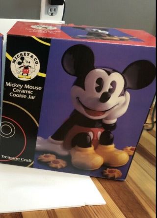 Mickey Mouse Ceramic Cookie Jar Disney Treasure Craft Mib 12 " Vintage