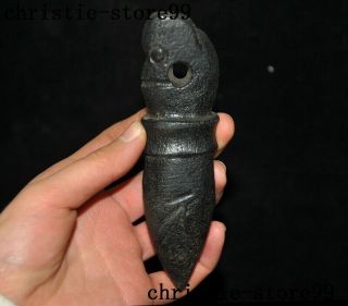 China Hongshan Culture Meteorite Iron Pig Dragon Loong Fetus Statue Vajra Phurpa