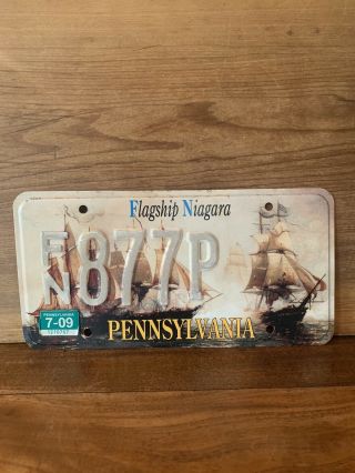 Pennsylvania Flagship Niagara Souvenir License Plate Exp.  2009 Fn 877p